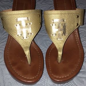 Tommy Hilfiger Gold Wedge Sandals